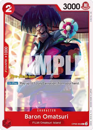 Baron Omatsuri (OP06-004), Wings of the Captain Pre-Release Cards — One Piece card price