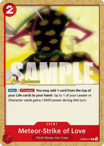 Meteor-Strike of Love (OP06-017), Wings of the Captain Pre-Release Cards — One Piece card price