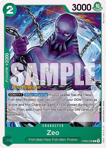 Zeo (OP06-028), Wings of the Captain Pre-Release Cards — One Piece card price