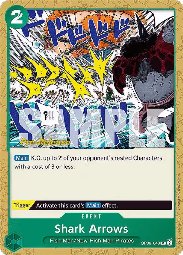 Shark Arrows (OP06-040), Wings of the Captain Pre-Release Cards — One Piece card price