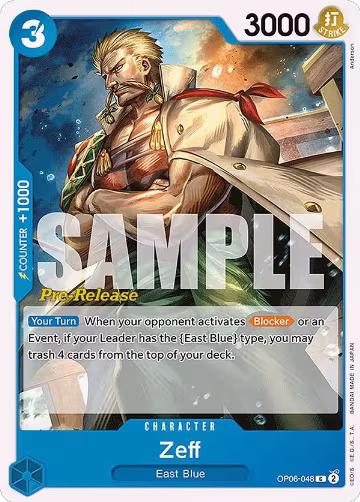 Zeff (OP06-048), Wings of the Captain Pre-Release Cards — One Piece card price