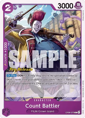 Count Battler (OP06-075), Wings of the Captain Pre-Release Cards — One Piece card price