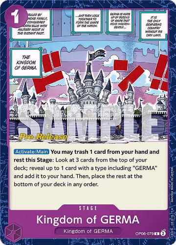 Kingdom of GERMA (OP06-079), Wings of the Captain Pre-Release Cards — One Piece card price