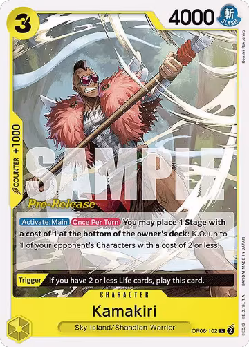 Kamakiri (OP06-102), Wings of the Captain Pre-Release Cards — One Piece card price