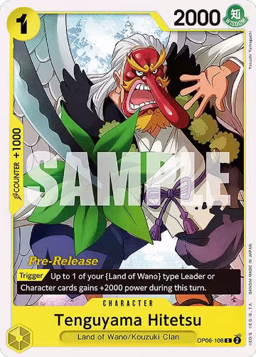 Tenguyama Hitetsu (OP06-108), Wings of the Captain Pre-Release Cards — One Piece card price