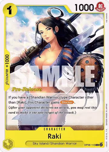 Raki (OP06-113), Wings of the Captain Pre-Release Cards — One Piece card price