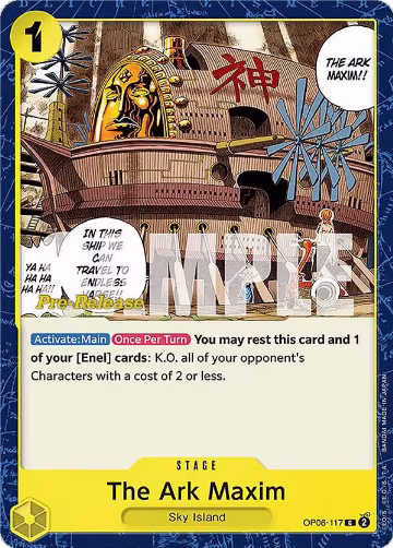 The Ark Maxim (OP06-117), Wings of the Captain Pre-Release Cards — One Piece card price