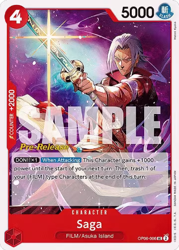 Saga (OP06-006), Wings of the Captain Pre-Release Cards — One Piece card price