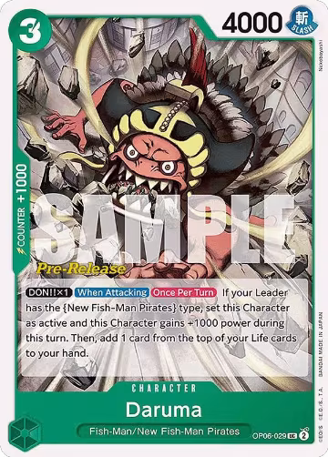 Daruma (OP06-029), Wings of the Captain Pre-Release Cards — One Piece card price