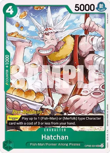 Hatchan (OP06-031), Wings of the Captain Pre-Release Cards — One Piece card price
