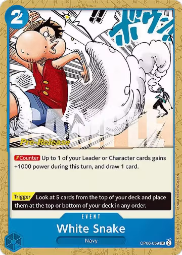 White Snake (OP06-059), Wings of the Captain Pre-Release Cards — One Piece card price