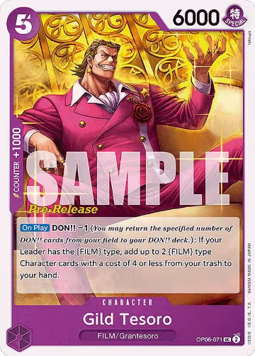 Gild Tesoro (OP06-071), Wings of the Captain Pre-Release Cards — One Piece card price