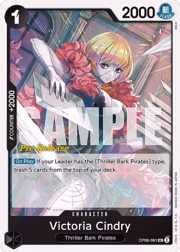 Victoria Cindry (OP06-091), Wings of the Captain Pre-Release Cards — One Piece card price