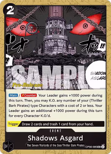 Shadows Asgard (OP06-095), Wings of the Captain Pre-Release Cards — One Piece card price