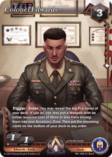 Colonel Edwards (DB1-008), Year of the Dragon — Alpha Clash card price