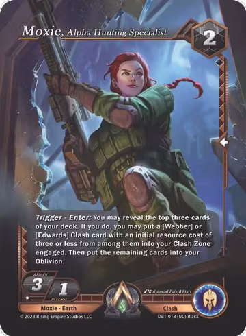Moxie, Alpha Hunting Specialist (DB1-018), Year of the Dragon — Alpha Clash card price