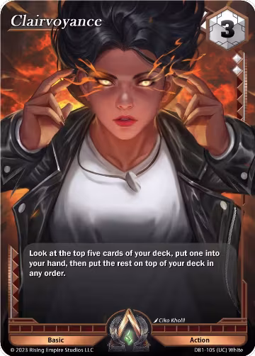 Clairvoyance (DB1-105), Year of the Dragon — Alpha Clash card price