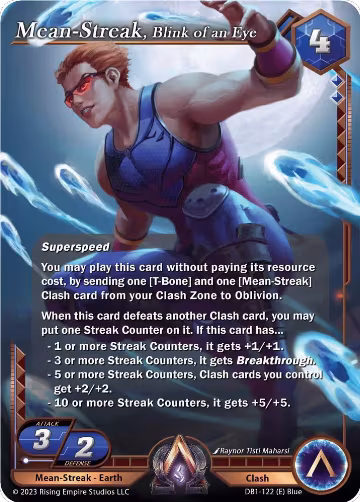 Mean-Streak, Blink of an Eye (DB1-122), Year of the Dragon — Alpha Clash card price