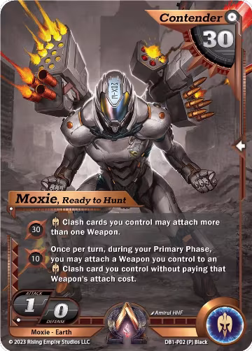 Moxie, Ready to Hunt (Monochrome) (DB1-P02), Year of the Dragon — Alpha Clash card price