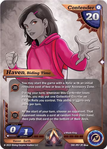 Haven, Biding Time (Monochrome) (DB1-P08), Year of the Dragon — Alpha Clash card price