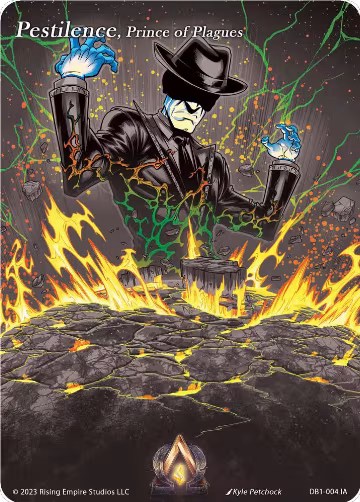 Pestilence, Prince of Plagues (Iconic Art) (DB1-004 IA), Year of the Dragon — Alpha Clash card price