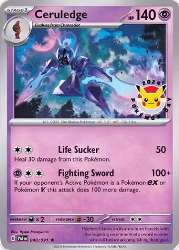 Ceruledge - 040/091 (Pokemon Day 2024) (Cosmos Holo) (040/091), Miscellaneous Cards & Products — Pokémon card price