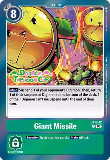 Giant Missile (ST17-12 U), Starter Deck 17: Double Typhoon Advanced Deck Set Pre-Release Cards — Digimon card price