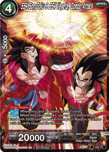 SS4 Son Goku & SS4 Vegeta, Combo Attack (Zenkai Series Tournament Pack Vol.7) (P-585), Tournament Promotion Cards — DB Super card price