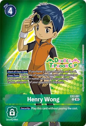 Henry Wong (Reprint) (EX2-061 R), Starter Deck 17: Double Typhoon Advanced Deck Set Pre-Release Cards — Digimon card price