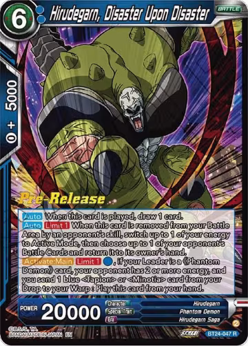 Hirudegarn, Disaster Upon Disaster (BT24-047), Beyond Generations Pre-Release Cards — DB Super card price