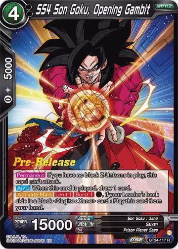 SS4 Son Goku, Opening Gambit (BT24-117), Beyond Generations Pre-Release Cards — DB Super card price