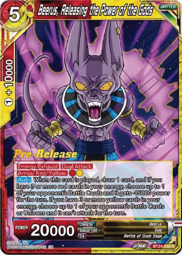 Beerus, Releasing the Power of the Gods (BT24-129), Beyond Generations Pre-Release Cards — DB Super card price