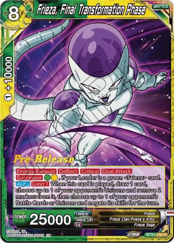 Frieza, Final Transformation Phase (BT24-134), Beyond Generations Pre-Release Cards — DB Super card price