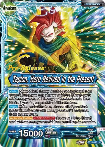 Tapion // Tapion, Hero Revived in the Present (BT24-025), Beyond Generations Pre-Release Cards — DB Super card price