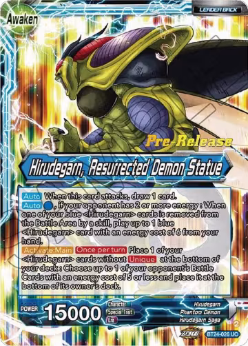 Hirudegarn // Hirudegarn, Resurrected Demon Statue (BT24-026), Beyond Generations Pre-Release Cards — DB Super card price