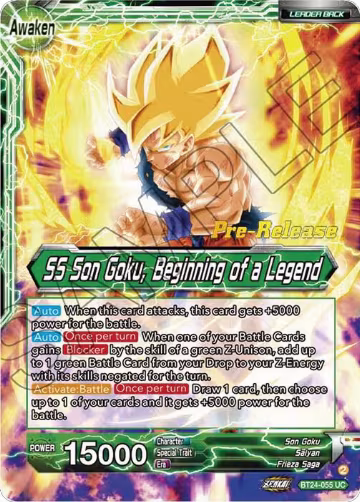 Son Goku // SS Son Goku, Beginning of a Legend (BT24-055), Beyond Generations Pre-Release Cards — DB Super card price