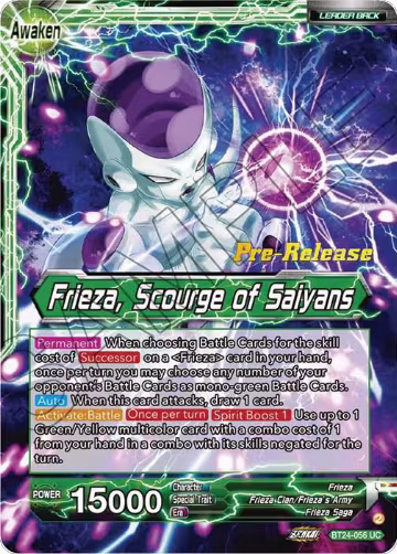 Frieza // Frieza, Scourge of Saiyans (BT24-056), Beyond Generations Pre-Release Cards — DB Super card price