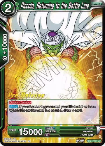 Piccolo, Returning to the Battle Line (BT24-067), Beyond Generations Pre-Release Cards — DB Super card price
