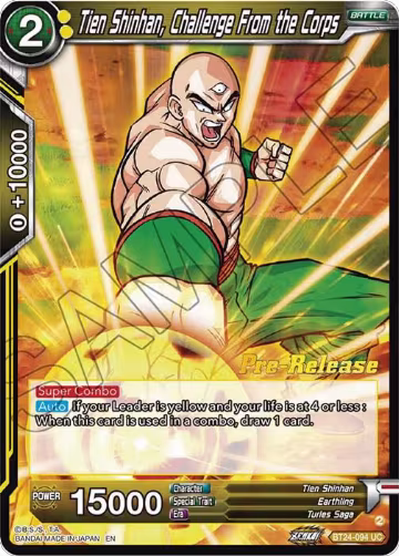 Tien Shinhan, Challenge From the Corps (BT24-094), Beyond Generations Pre-Release Cards — DB Super card price