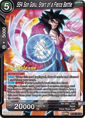 SS4 Son Goku, Start of a Fierce Battle (BT24-116), Beyond Generations Pre-Release Cards — DB Super card price