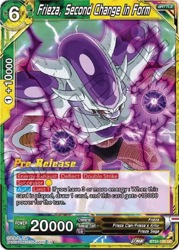Frieza, Second Change in Form (BT24-136), Beyond Generations Pre-Release Cards — DB Super card price