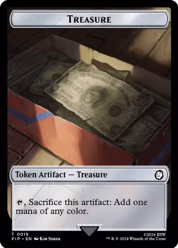 Treasure (0019) // Warrior Double-Sided Token (19 // 5), Universes Beyond: Fallout — Magic card price