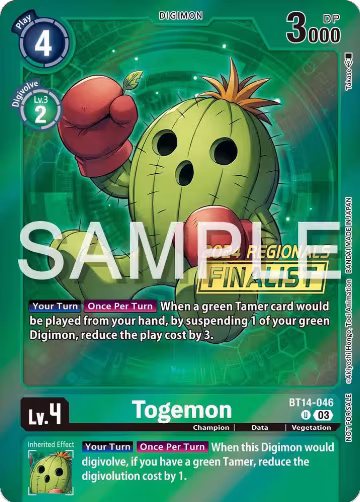 Togemon (2024 Regionals Finalist) (BT14-046 U), Blast Ace — Digimon card price
