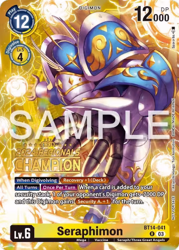Seraphimon (2024 Regionals Champion) (BT14-041 R) — card price