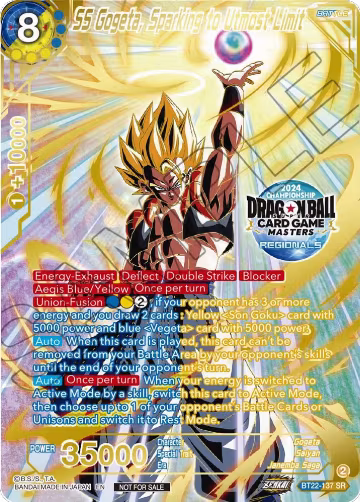SS Gogeta, Sparking to Utmost Limit (2024 Championship Regionals Top 16) (BT22-137), Tournament Promotion Cards — DB Super card price
