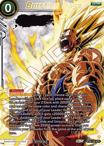 Bursting Rage (Serial Numbered) (BT22-138), Tournament Promotion Cards — DB Super card price