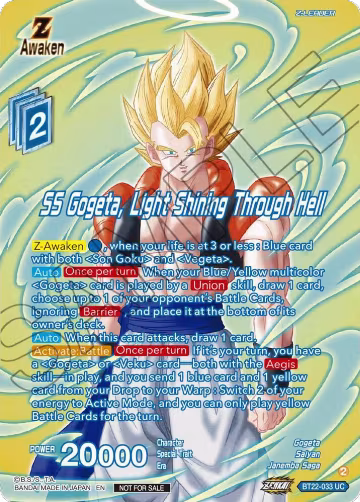 SS Gogeta, Light Shining Through Hell (Premium Alt-Art Card Set 2024 Vol.1) (BT22-033), Promotion Cards — DB Super card price