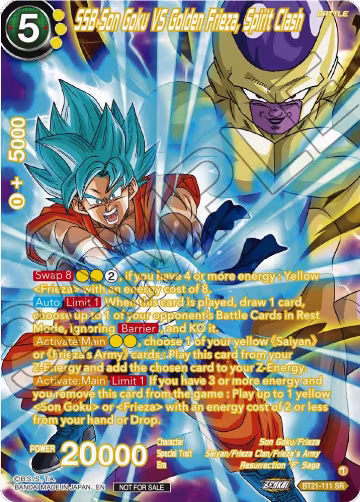 SSB Son Goku VS Golden Frieza, Spirit Clash (Premium Alt-Art Card Set 2024 Vol.1) (BT21-111), Promotion Cards — DB Super card price