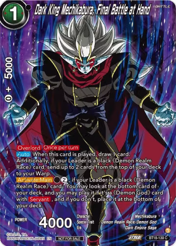 Dark King Mechikabura, Final Battle at Hand (Premium Alt-Art Card Set 2024 Vol.1) (BT18-130), Promotion Cards — DB Super card price
