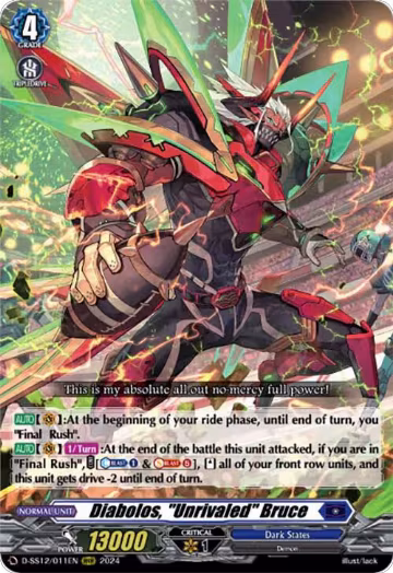 Diabolos, "Unrivaled" Bruce (D-SS12/011EN), D-SS12: Triple Drive Booster — Vanguard card price